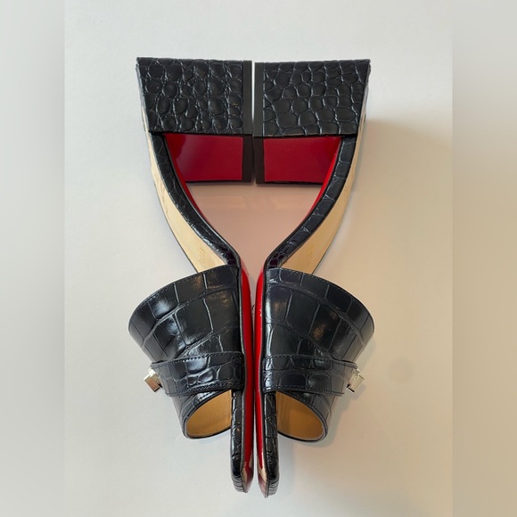 Christian Louboutin Lock Art 55 Mule Sandal Blue Size EU 40/US 10 - Picture 8 of 12